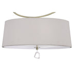M1645AB Mara Semi Flush 4 Light E27 Round Antique Brass Ivory White Shade