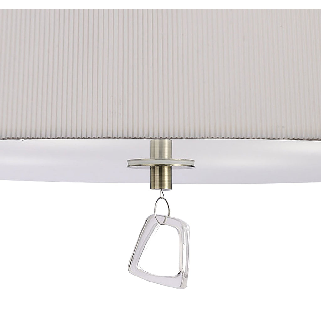 M1645AB Mara Semi Flush 4 Light E27 Round Antique Brass Ivory White Shade