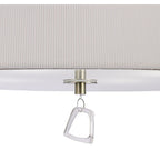 M1645AB Mara Semi Flush 4 Light E27 Round Antique Brass Ivory White Shade