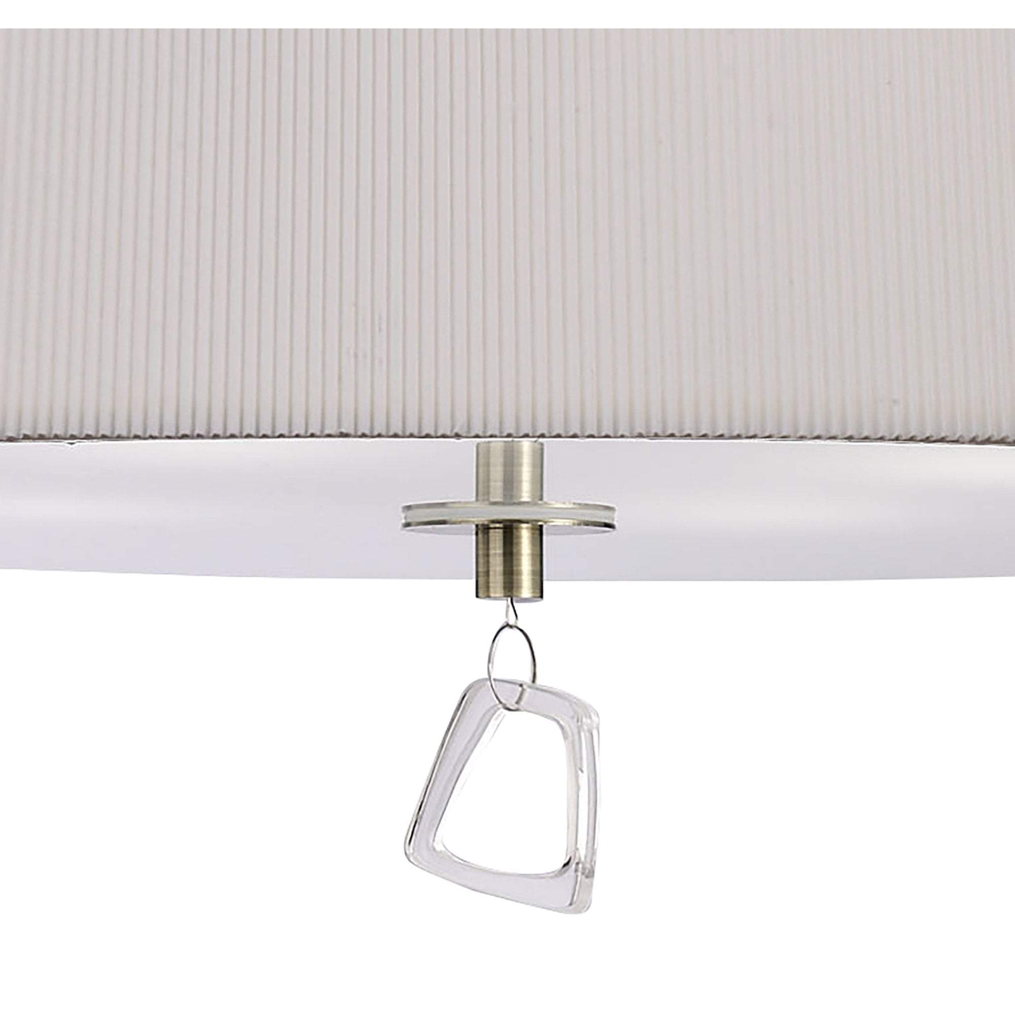M1645AB Mara Semi Flush 4 Light E27 Round Antique Brass Ivory White Shade