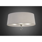 M1646AB Mara Flush Ceiling 4 Light E27 Round Antique Brass Ivory White Shade