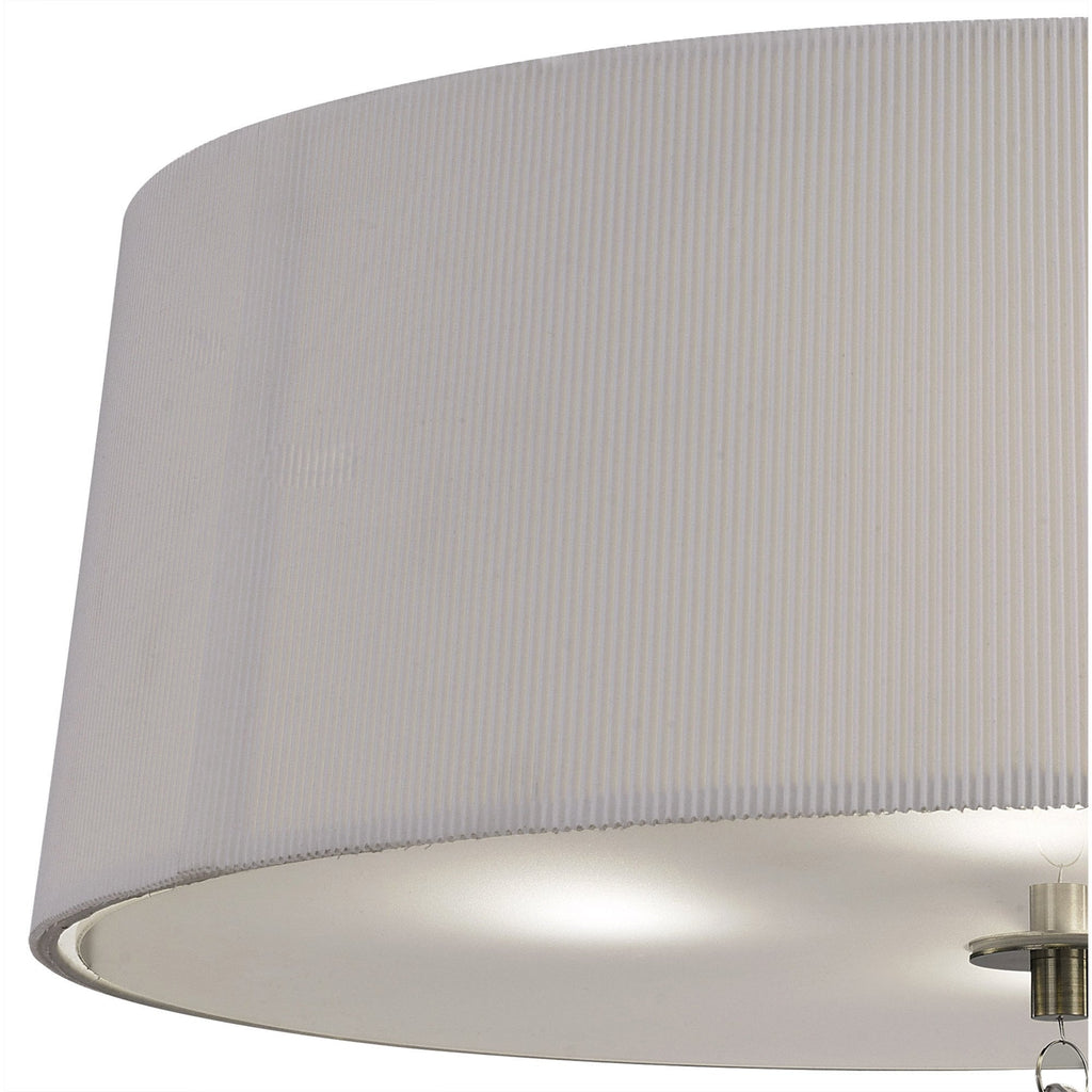 M1646AB Mara Flush Ceiling 4 Light E27 Round Antique Brass Ivory White Shade