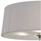 M1646AB Mara Flush Ceiling 4 Light E27 Round Antique Brass Ivory White Shade