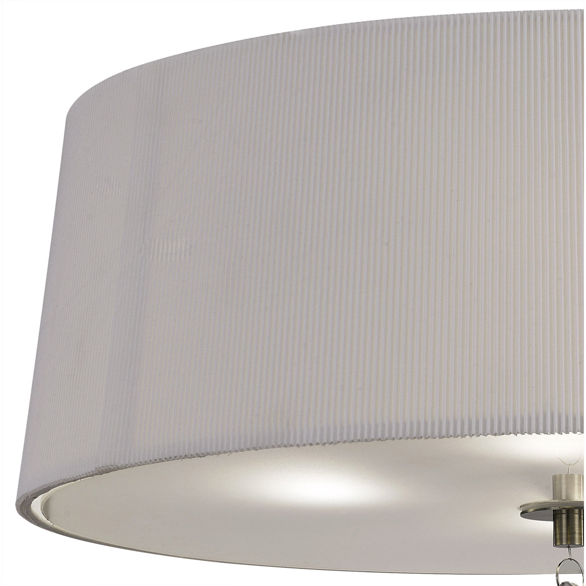 M1646AB Mara Flush Ceiling 4 Light E27 Round Antique Brass Ivory White Shade