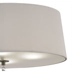 M1646AB Mara Flush Ceiling 4 Light E27 Round Antique Brass Ivory White Shade