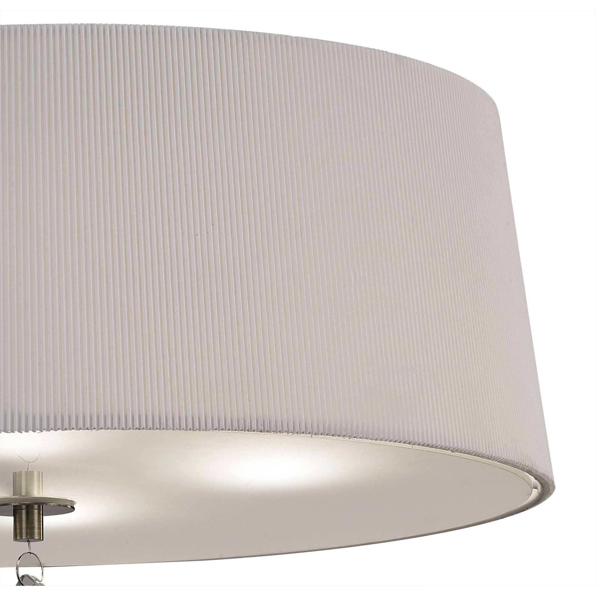 M1646AB Mara Flush Ceiling 4 Light E27 Round Antique Brass Ivory White Shade