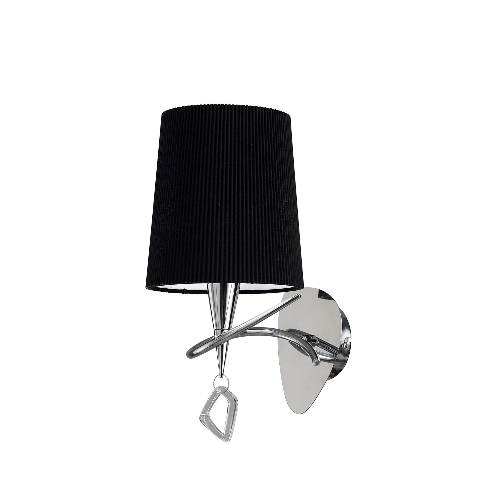 M1647/S/BS Mara Wall Lamp Switched 1 Light E14 Polished Chrome Black Shade