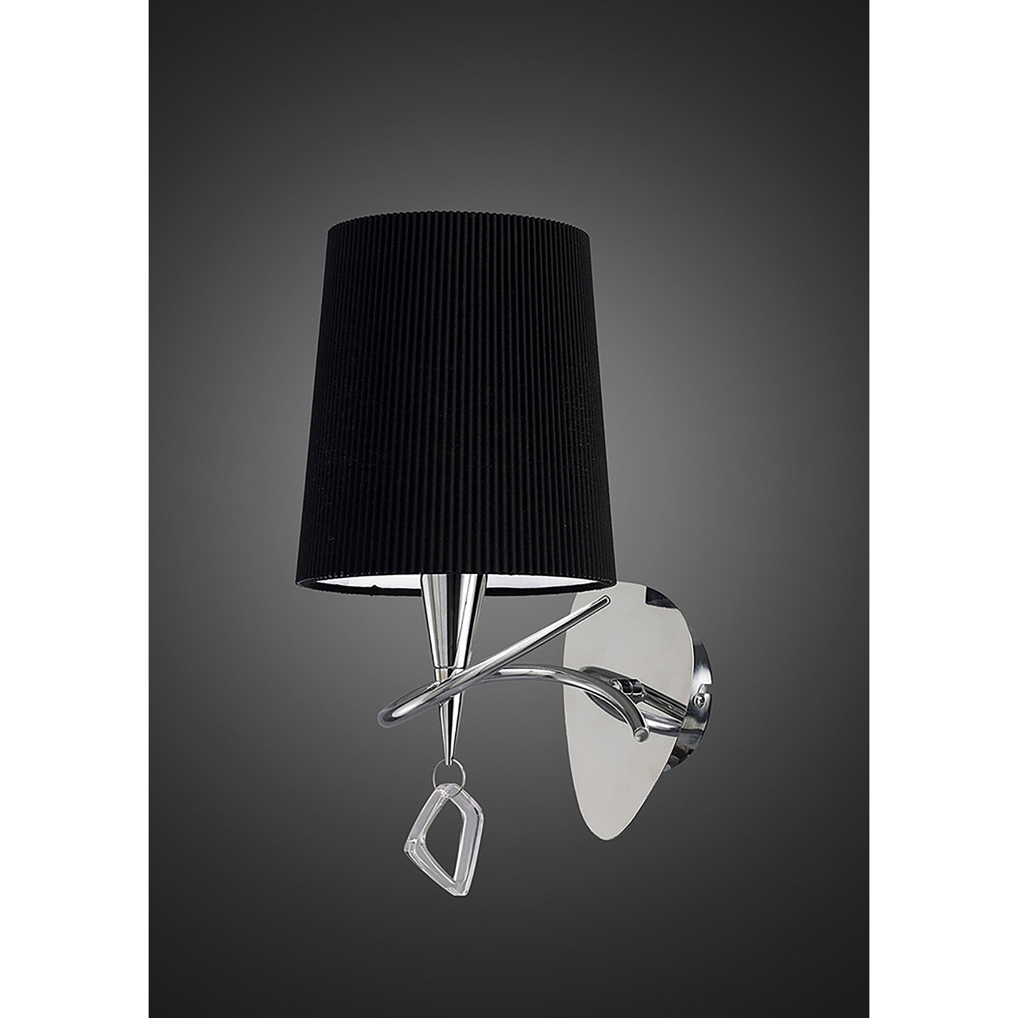 M1647/S/BS Mara Wall Lamp Switched 1 Light E14 Polished Chrome Black Shade