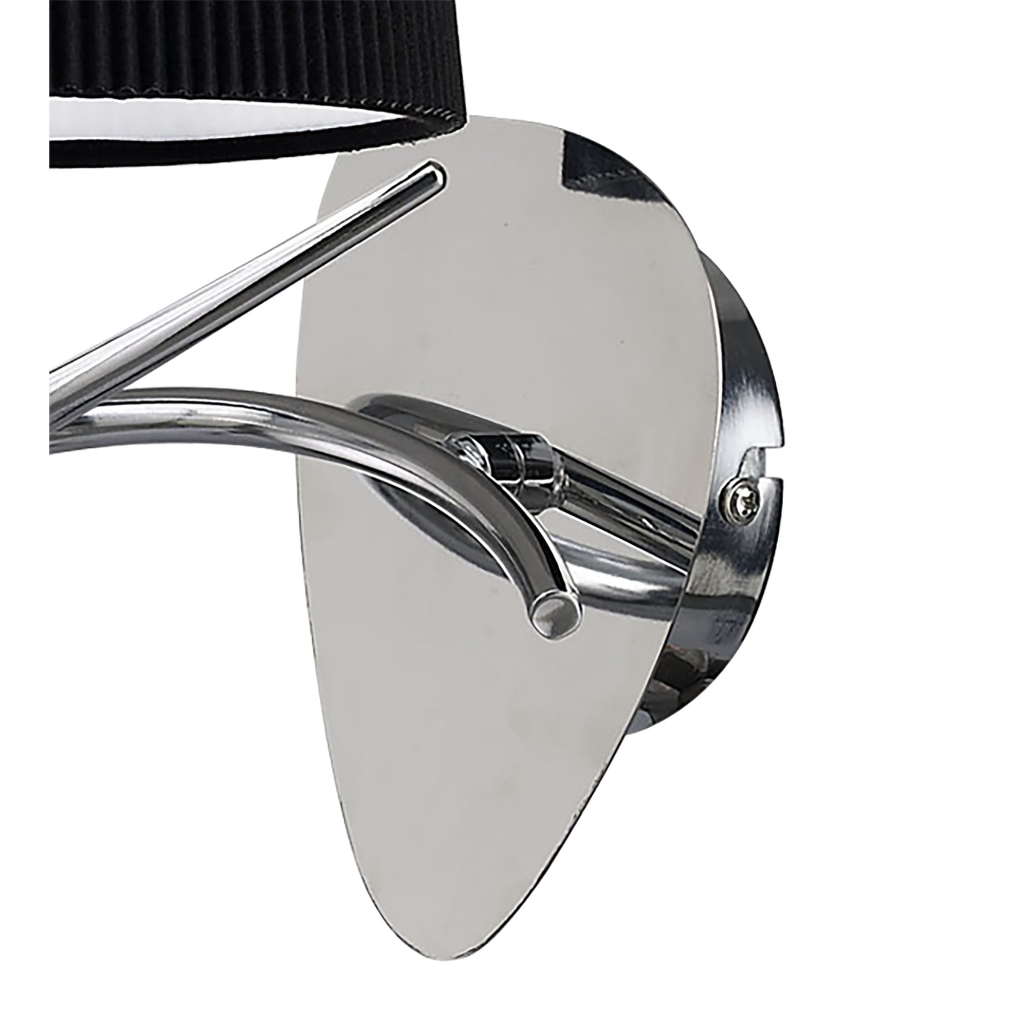 M1647/S/BS Mara Wall Lamp Switched 1 Light E14 Polished Chrome Black Shade