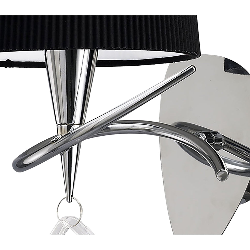 M1647/S/BS Mara Wall Lamp Switched 1 Light E14 Polished Chrome Black Shade