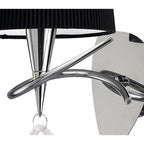 M1647/S/BS Mara Wall Lamp Switched 1 Light E14 Polished Chrome Black Shade