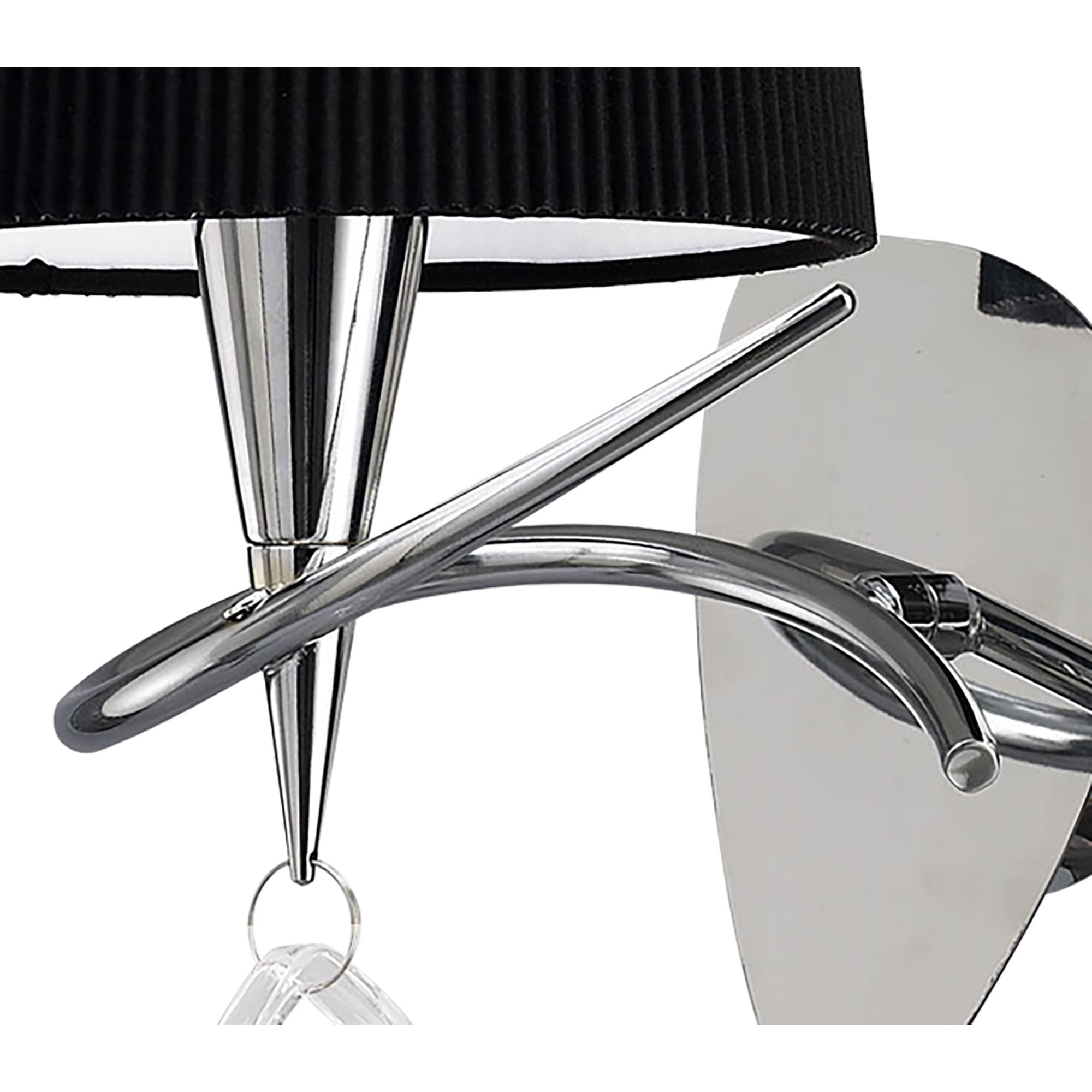 M1647/S/BS Mara Wall Lamp Switched 1 Light E14 Polished Chrome Black Shade