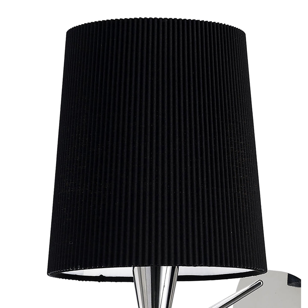 M1647/S/BS Mara Wall Lamp Switched 1 Light E14 Polished Chrome Black Shade