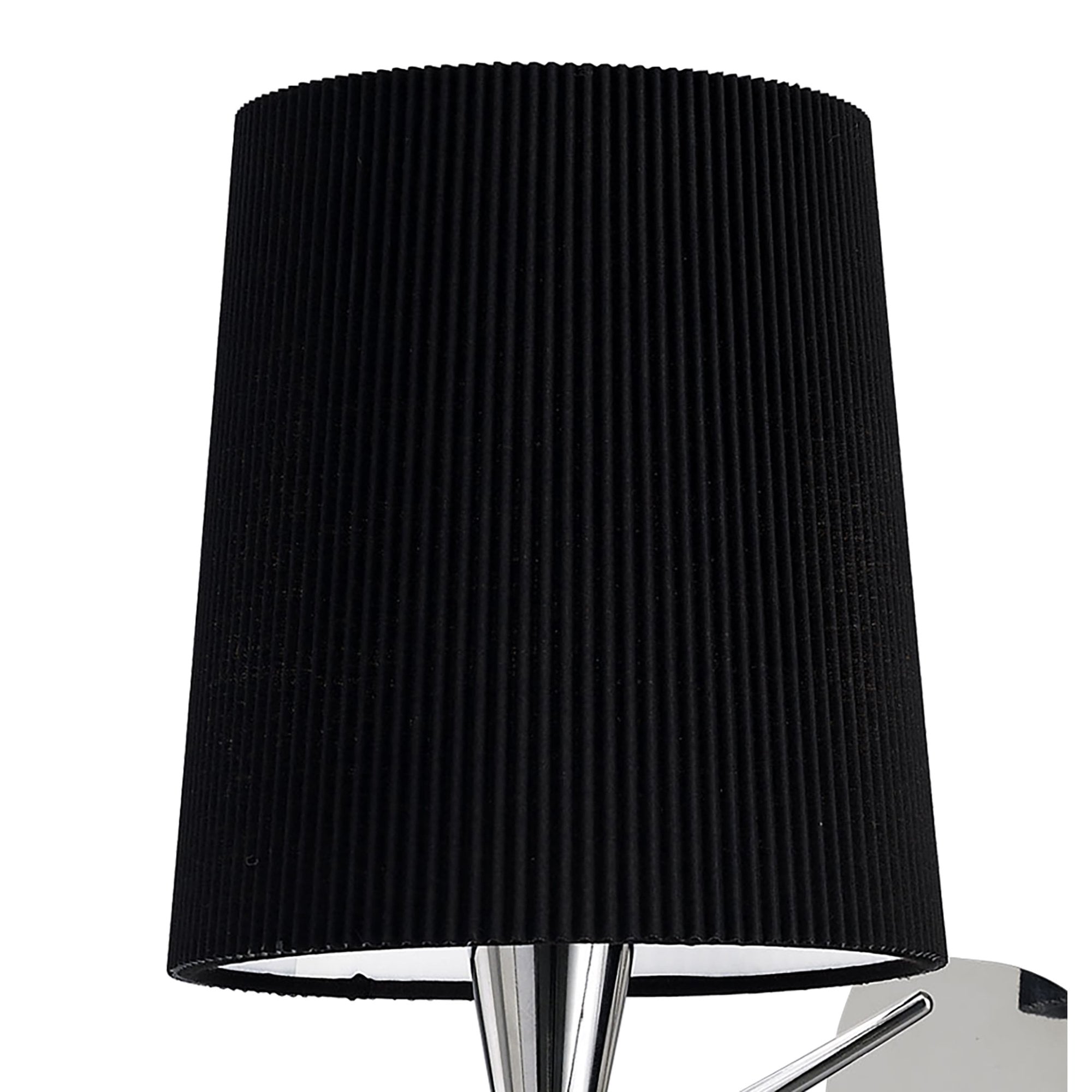 M1647/S/BS Mara Wall Lamp Switched 1 Light E14 Polished Chrome Black Shade