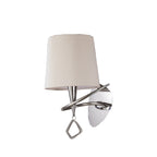 M1647/S Mara Wall Lamp Switched 1 Light E14 Polished Chrome Ivory White Shade
