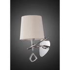 M1647/S Mara Wall Lamp Switched 1 Light E14 Polished Chrome Ivory White Shade