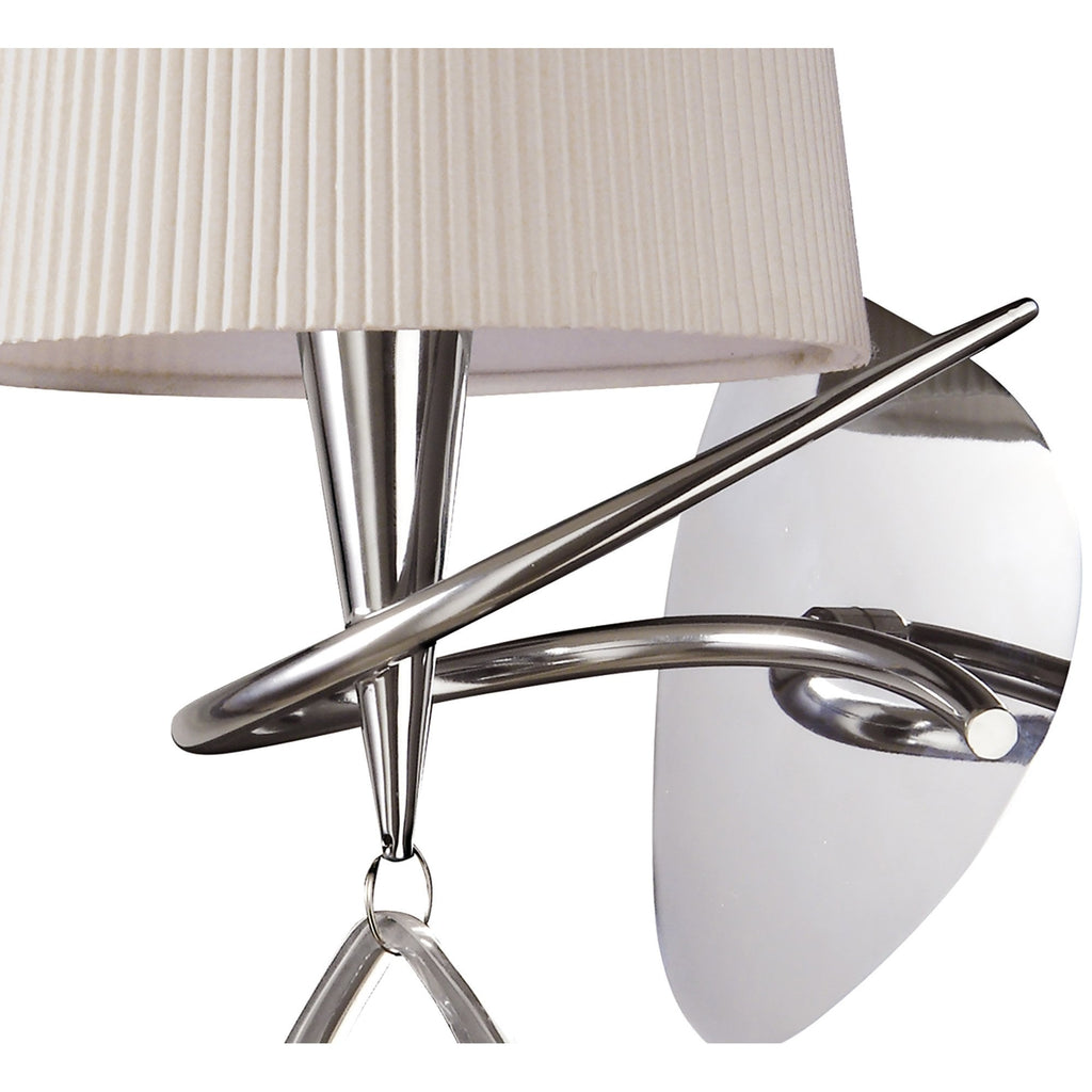 M1647/S Mara Wall Lamp Switched 1 Light E14 Polished Chrome Ivory White Shade
