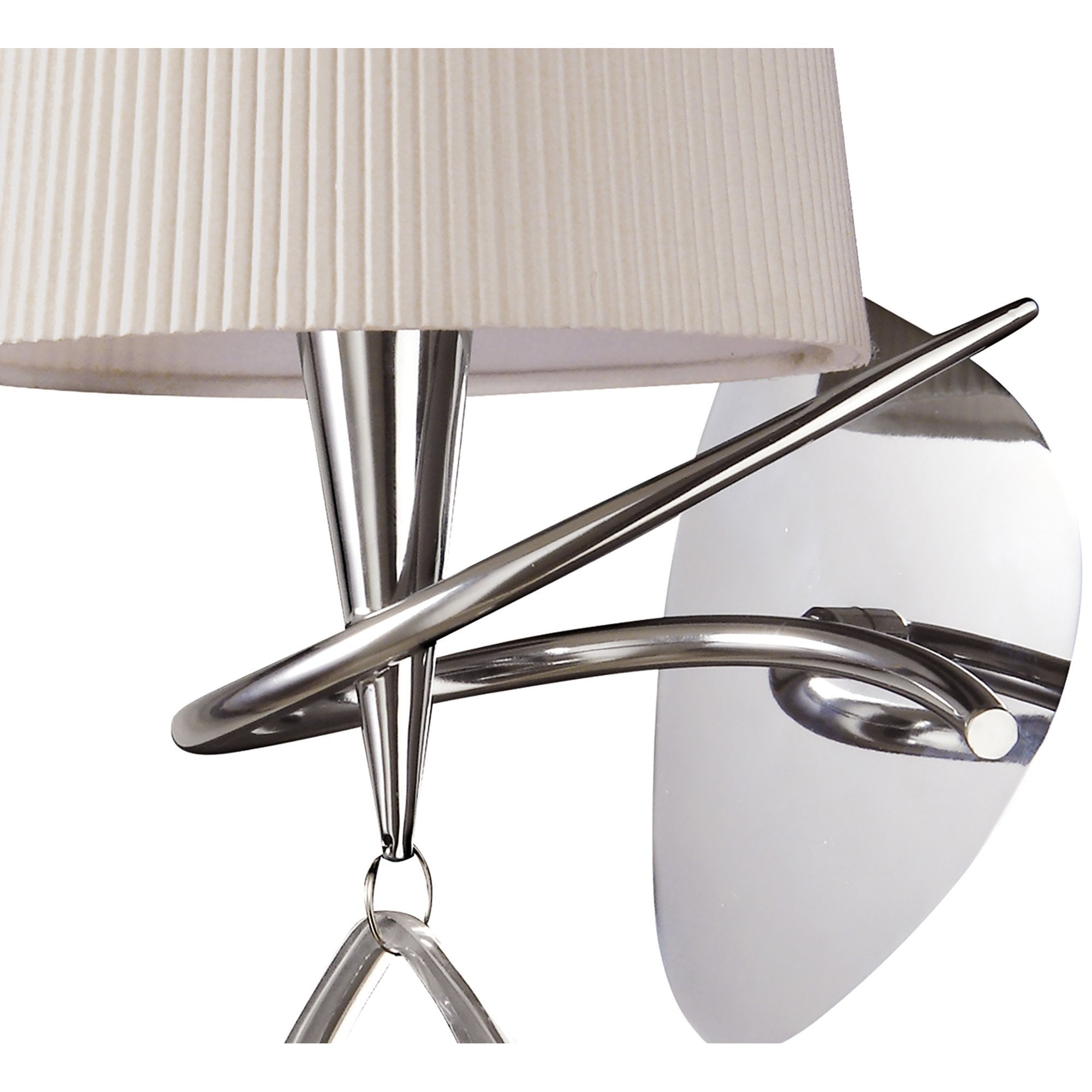 M1647/S Mara Wall Lamp Switched 1 Light E14 Polished Chrome Ivory White Shade