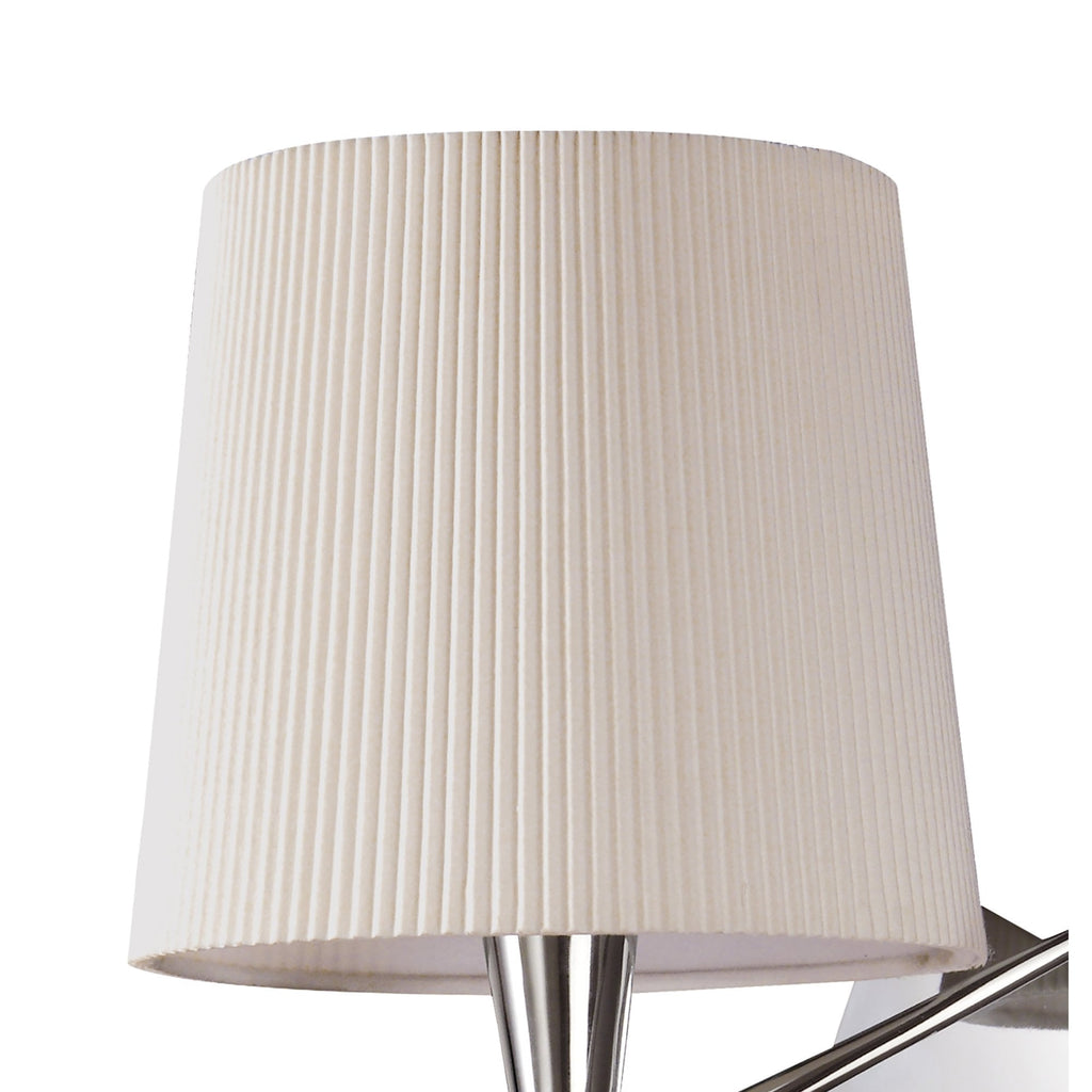 M1647/S Mara Wall Lamp Switched 1 Light E14 Polished Chrome Ivory White Shade