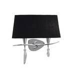 M1648/S/BS Mara Wall Lamp Switched 2 Light Polished Chrome Black Shade