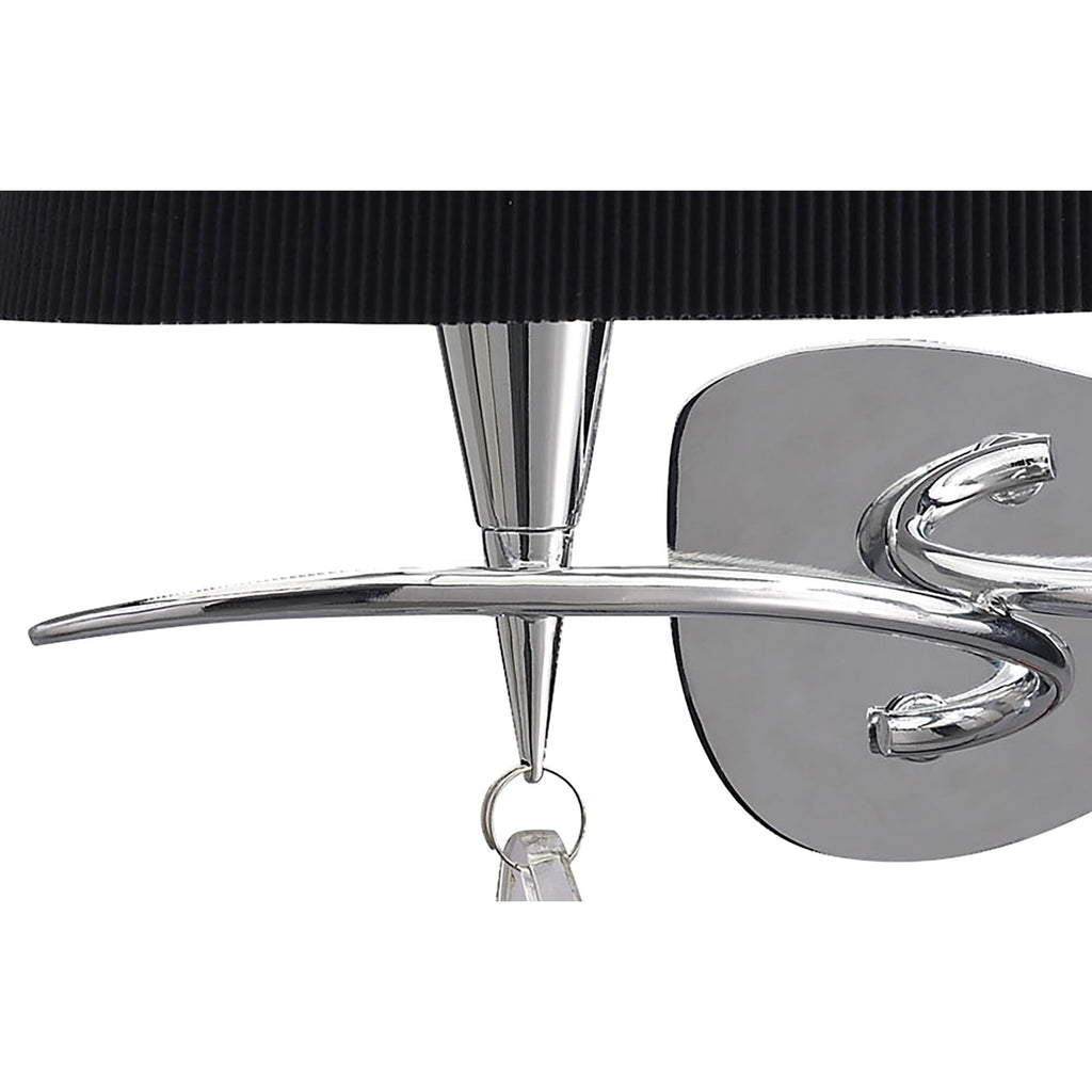 M1648/S/BS Mara Wall Lamp Switched 2 Light Polished Chrome Black Shade
