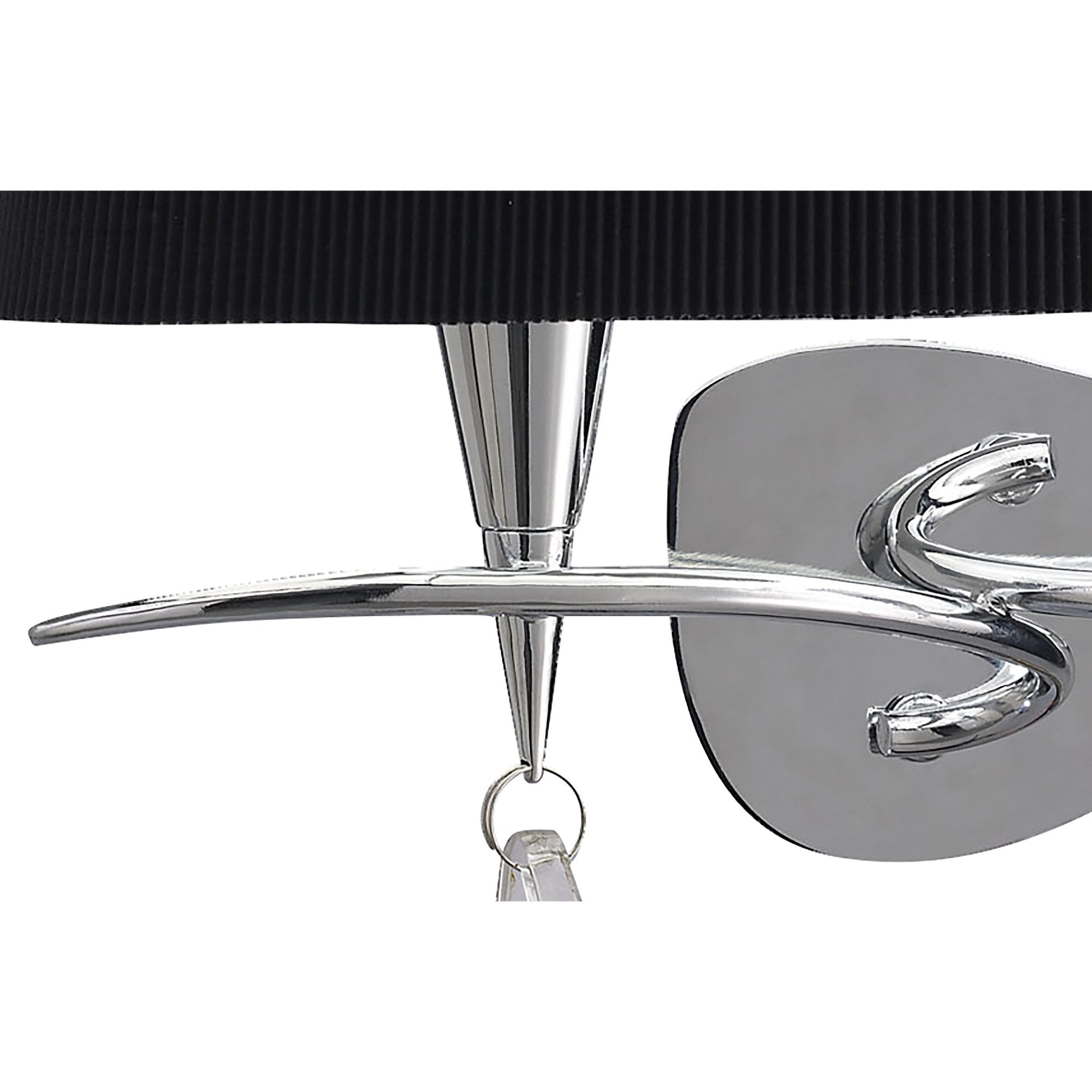 M1648/S/BS Mara Wall Lamp Switched 2 Light Polished Chrome Black Shade