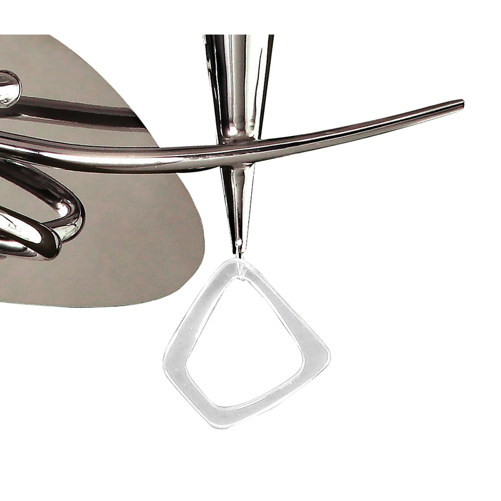 M1648/S Mara Wall Lamp Switched 2 Light E14 Polished Chrome Ivory White Shade
