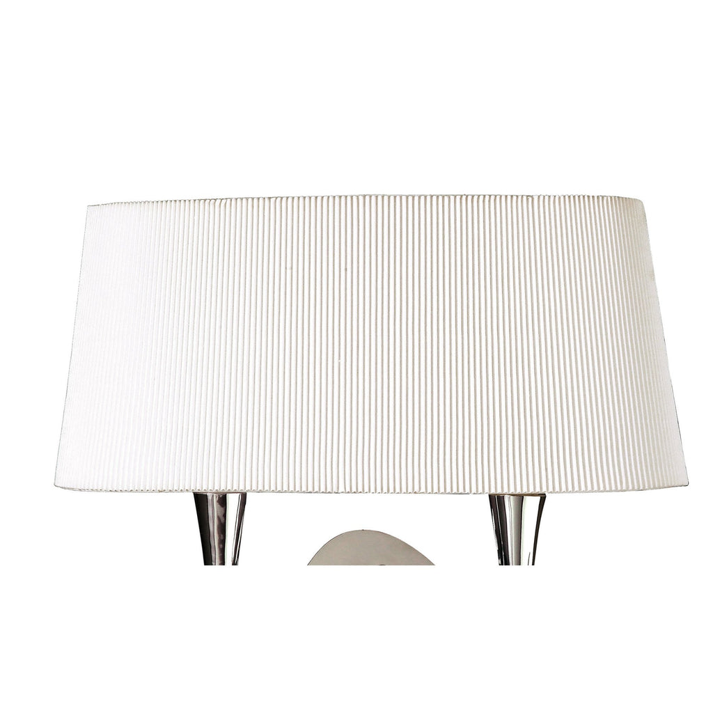 M1648/S Mara Wall Lamp Switched 2 Light E14 Polished Chrome Ivory White Shade