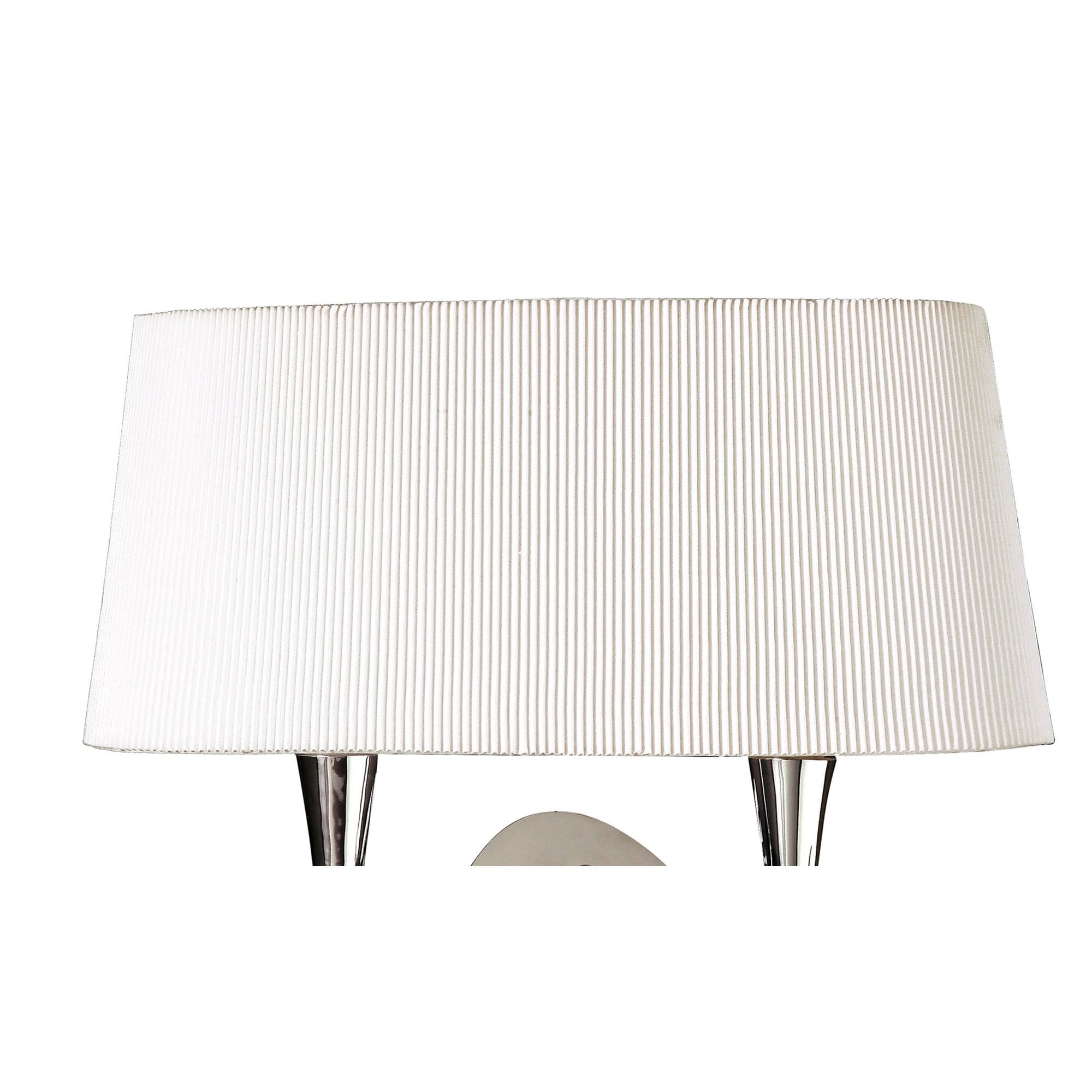 M1648/S Mara Wall Lamp Switched 2 Light E14 Polished Chrome Ivory White Shade