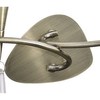 M1648AB Mara Wall Lamp 2 Light E14 Antique Brass Ivory White Shade