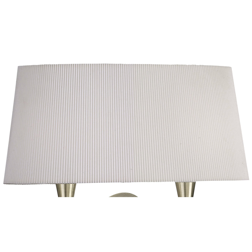 M1648AB Mara Wall Lamp 2 Light E14 Antique Brass Ivory White Shade