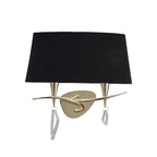 M1648FG/S/BS Mara Wall Lamp Switched 2 Light E14 French Gold Black Shade