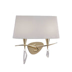 M1648FG/S Mara Wall Lamp Switched 2 Light E14 French Gold Ivory White Shade