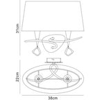M1648FG/S Mara Wall Lamp Switched 2 Light E14 French Gold Ivory White Shade