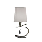 M1649AB Mara Table Lamp 1 Light E14 Small Antique Brass Ivory White Shade