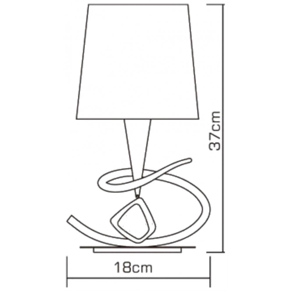 M1649AB Mara Table Lamp 1 Light E14 Small Antique Brass Ivory White Shade
