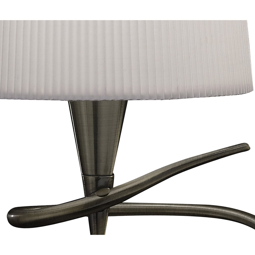 M1649AB Mara Table Lamp 1 Light E14 Small Antique Brass Ivory White Shade