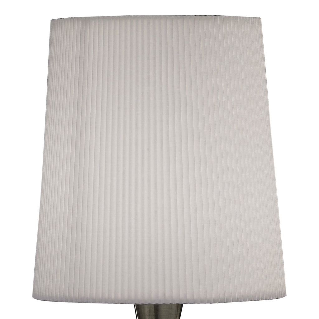 M1649AB Mara Table Lamp 1 Light E14 Small Antique Brass Ivory White Shade