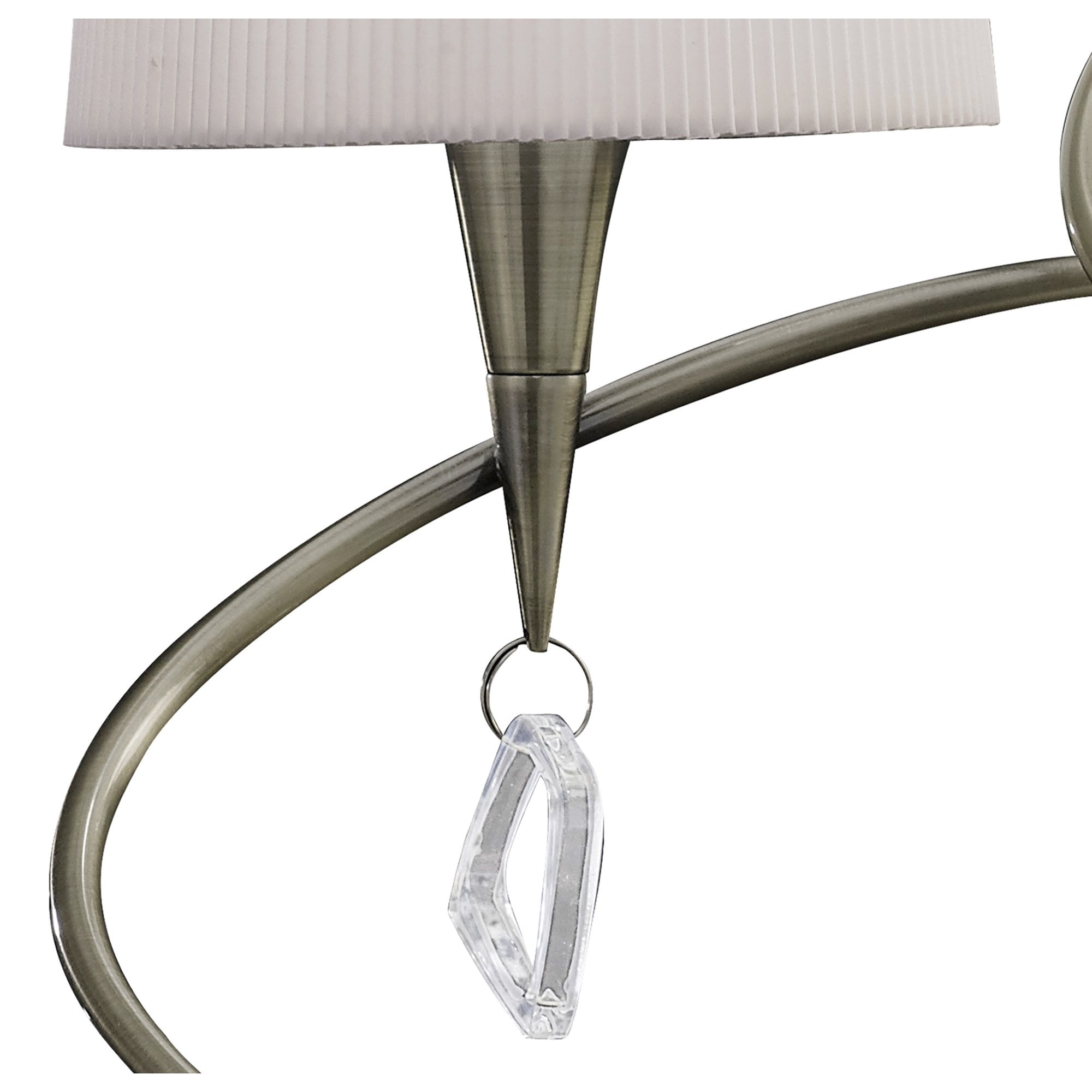 M1651AB Mara Table Lamp 2 Light E14 Antique Brass Ivory White Shades