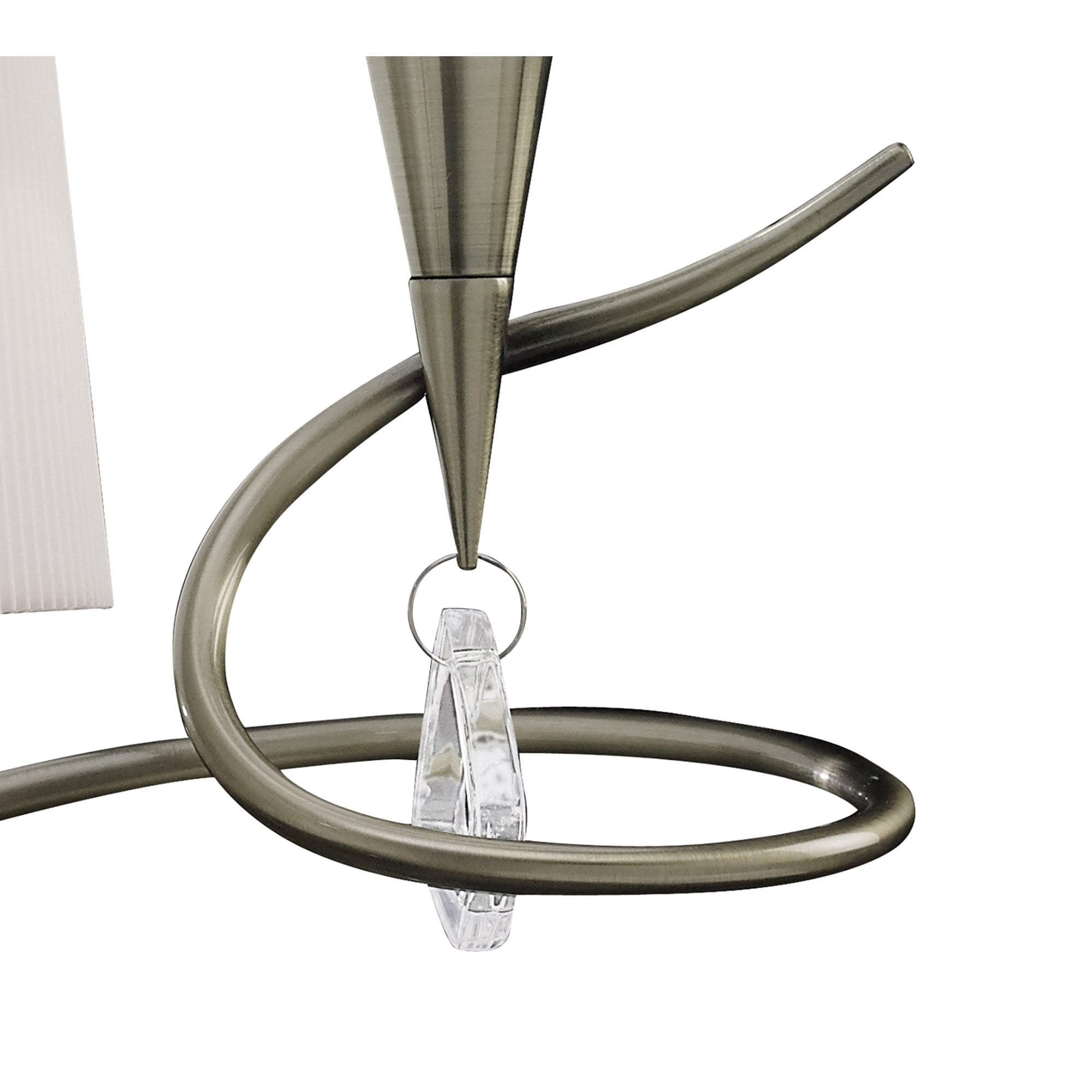 M1651AB Mara Table Lamp 2 Light E14 Antique Brass Ivory White Shades