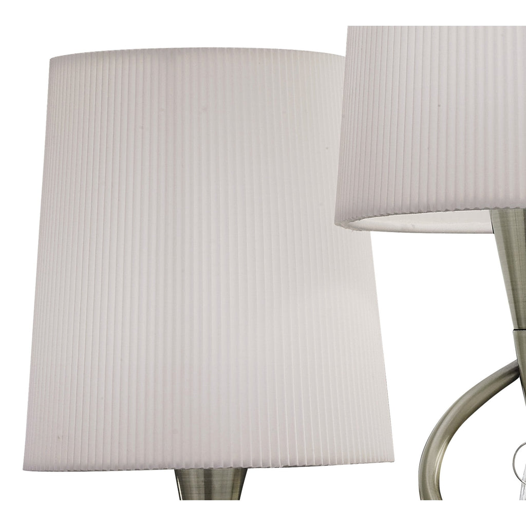 M1651AB Mara Table Lamp 2 Light E14 Antique Brass Ivory White Shades