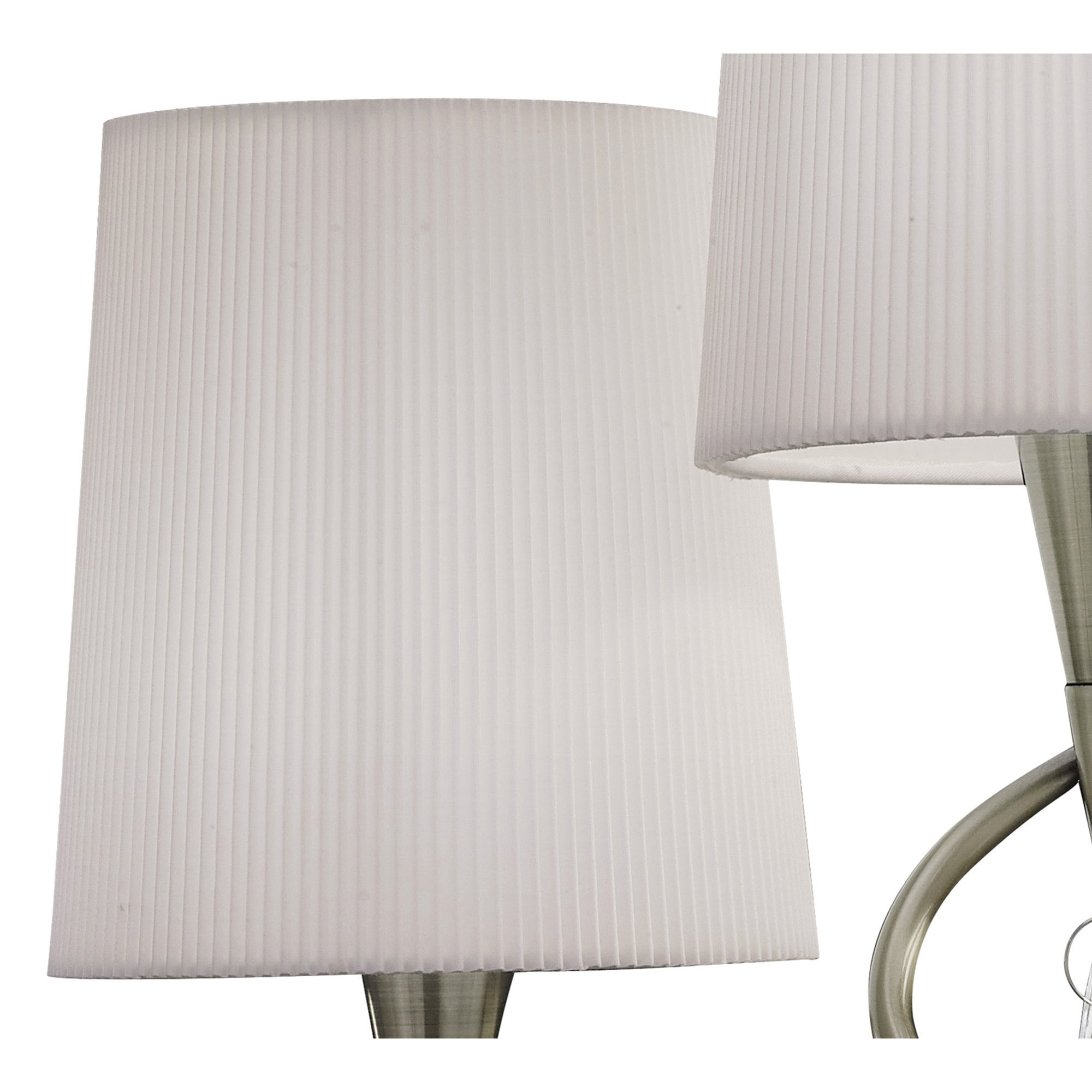 M1651AB Mara Table Lamp 2 Light E14 Antique Brass Ivory White Shades