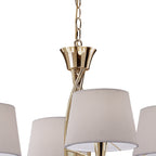 M1654FG Mara Pendant 2 Tier 8 Light E14 French Gold Ivory White Shades