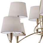 M1654FG Mara Pendant 2 Tier 8 Light E14 French Gold Ivory White Shades