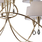 M1654FG Mara Pendant 2 Tier 8 Light E14 French Gold Ivory White Shades