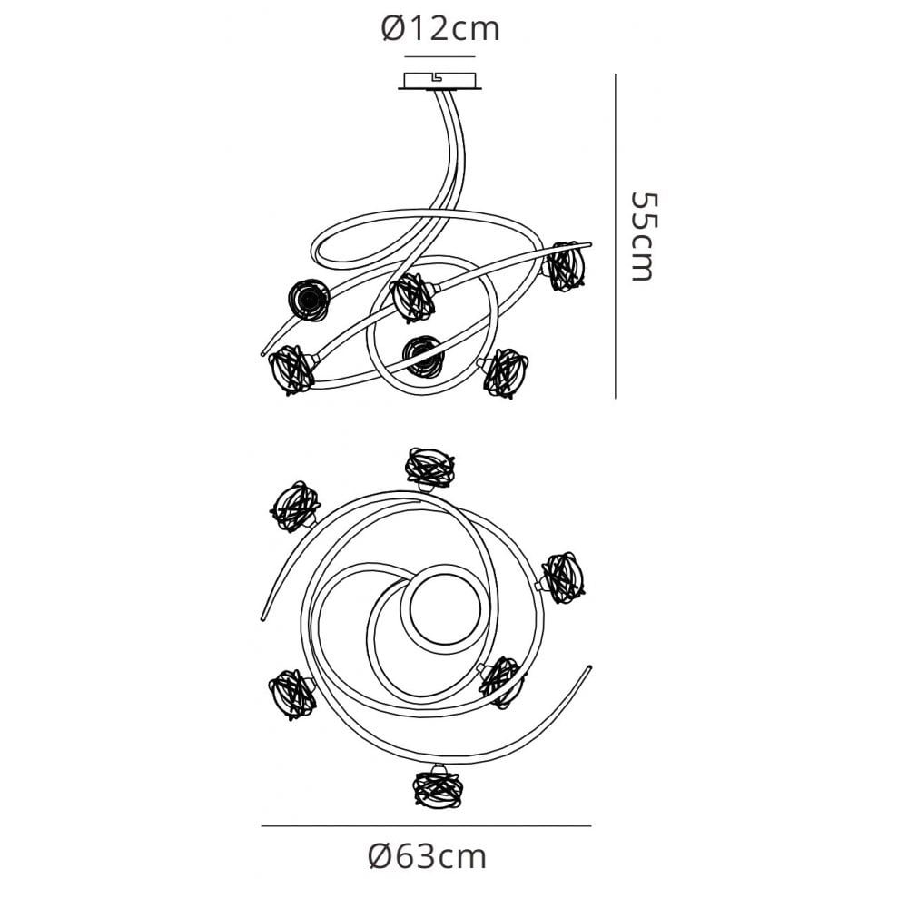 M3941 Maremagnum Ceiling 6 Light G9 Polished Chrome