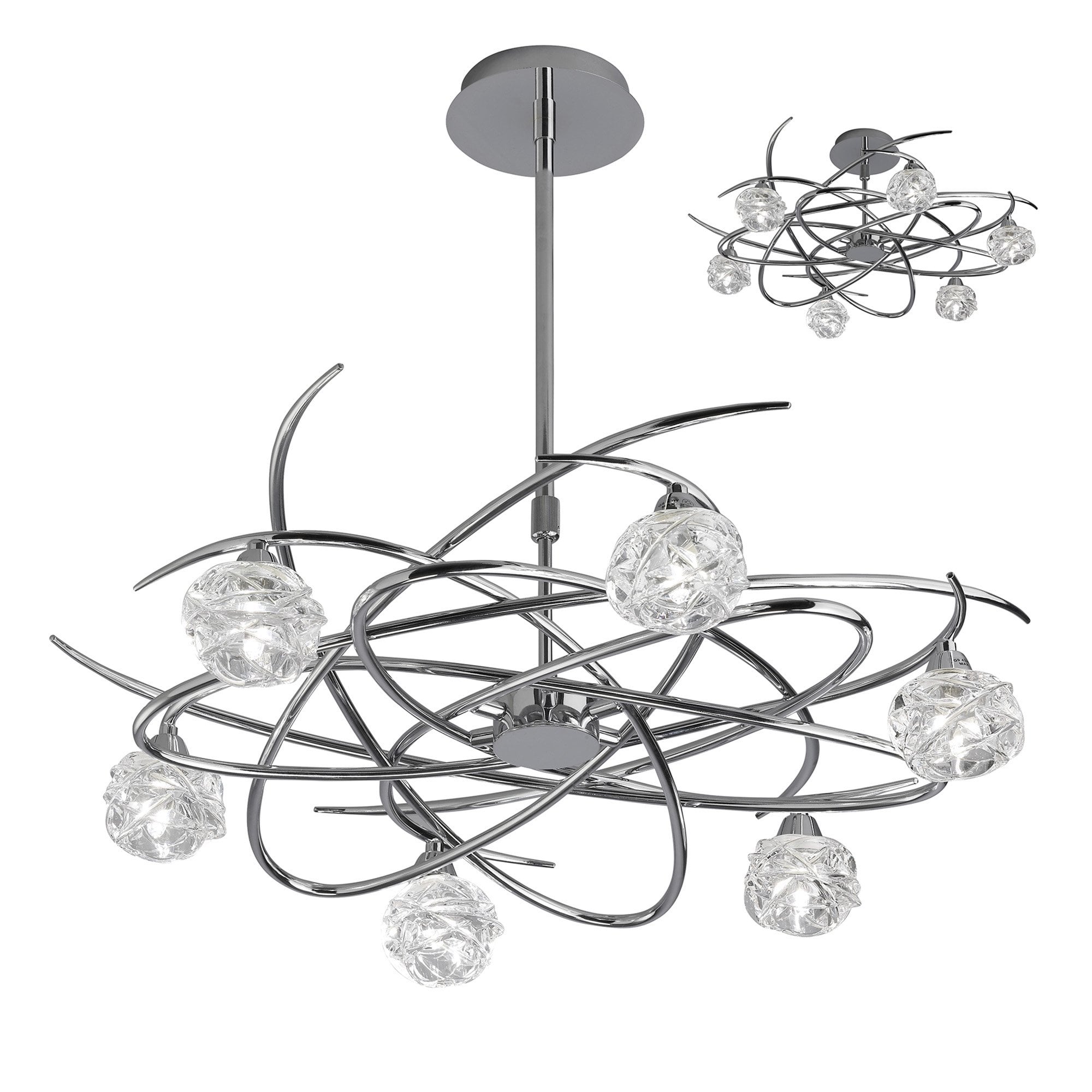 M3942 Maremagnum Telescopic Convertible To Semi Flush 6 Light G9 Polished Chrome