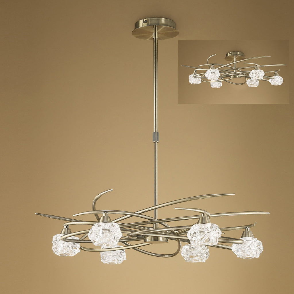 M4072 Maremagnum Telescopic Convertible To Semi Flush 6 Light G9 Antique Brass