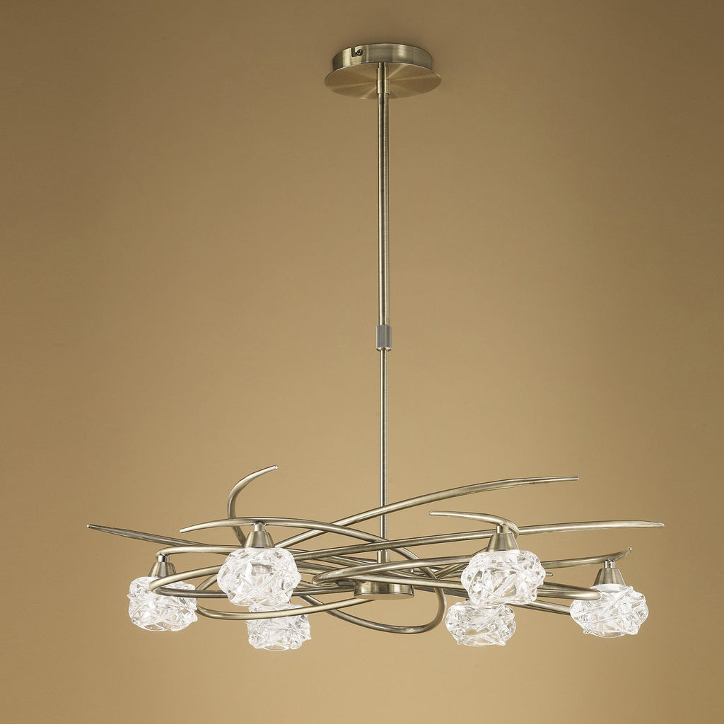 M4072 Maremagnum Telescopic Convertible To Semi Flush 6 Light G9 Antique Brass