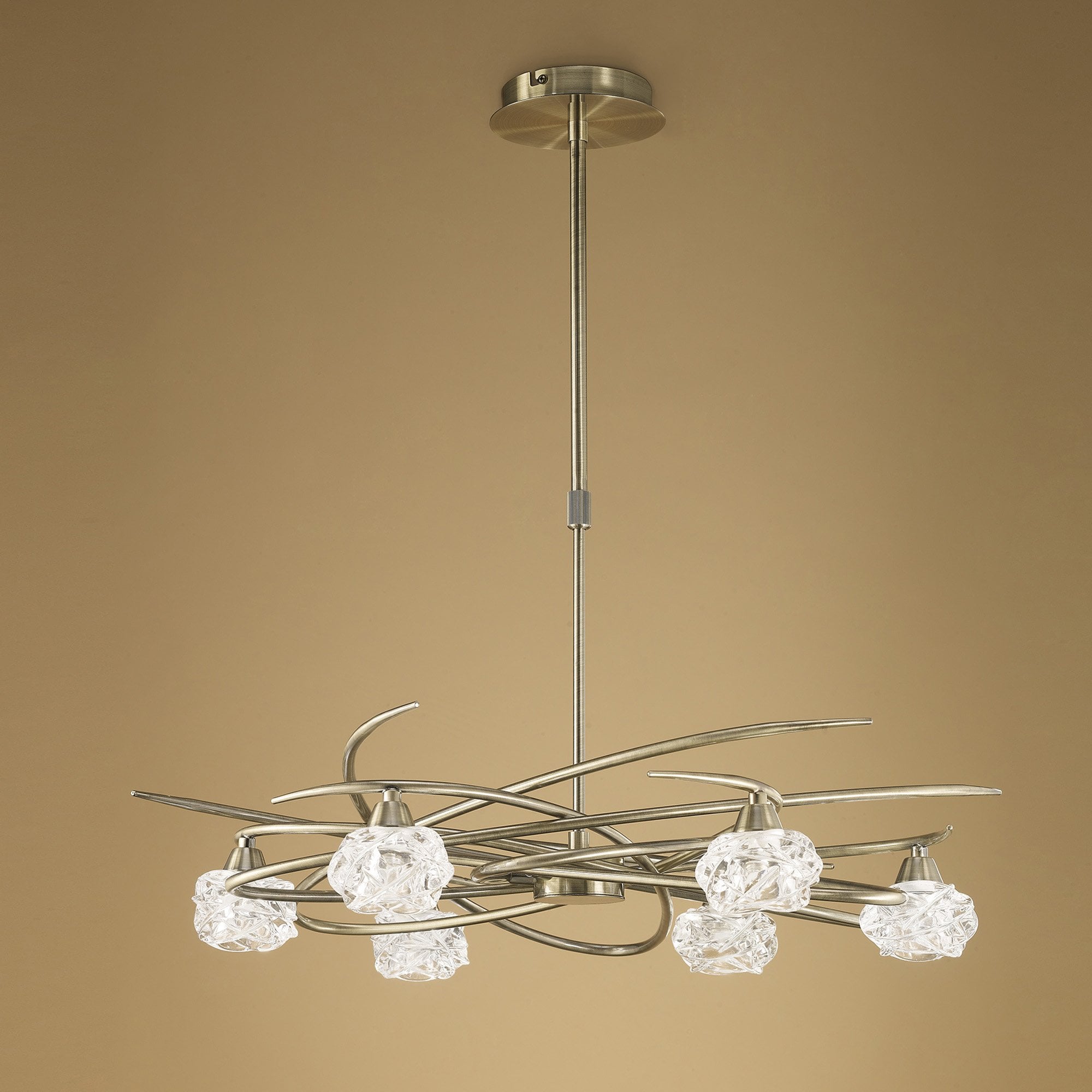 M4072 Maremagnum Telescopic Convertible To Semi Flush 6 Light G9 Antique Brass